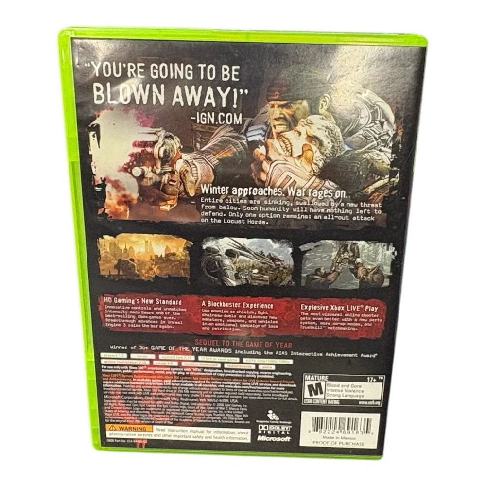 Gears of War 2 (Microsoft Xbox‎ 360, 2008) Complete in Box